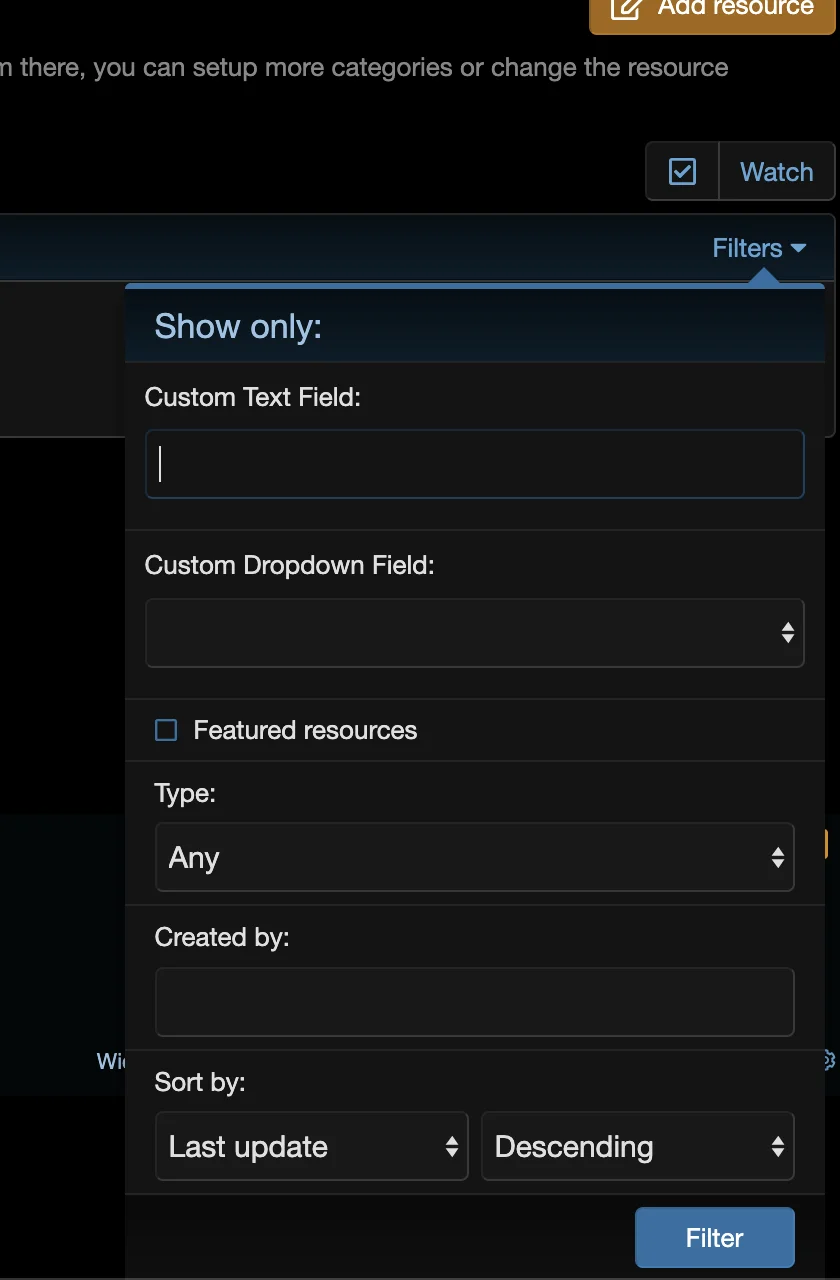 [aprodam.ru] [vbresults.com] Filter Resource Fields