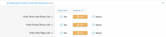 [OzzModz] Footer Link Permissions