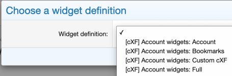 [cXF] Account widgets
