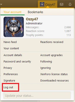 [OzzModz] Center Log Out on Visitor Menu