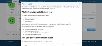 [OzzModz] Privacy Policy Popup