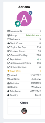 Enhanced User Info Panel