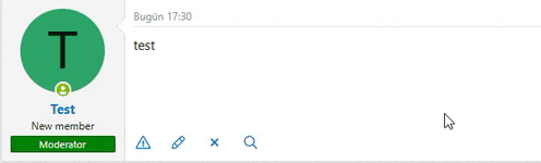 Добавьте наведение на кнопки действий в сообщении