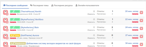 Добавляем систему вкладок статистики виджетом на свой форум