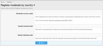 Register moderate by country
