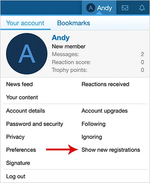 Show new registrations